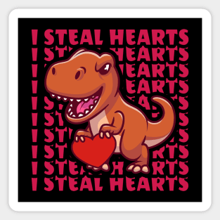 valentines day dinosaur - I steal hearts Sticker